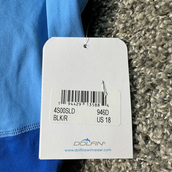 NWT Dolfin Color Block Moderate 1-Piece Swimsuit Size 18 - Picture 6 of 6